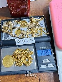 Solid 22K 916 Real Dubai Fine Yellow Gold Coin Set Necklace 24 Long 21.2g 4.5mm