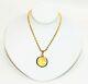 Solid Gold. 10oz Prospector Gold Round 2021 Coin Necklace 14k Gold Pendant Fine