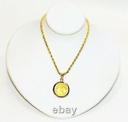 Solid Gold. 10oz Prospector Gold Round 2021 Coin Necklace 14K Gold Pendant Fine