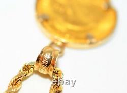 Solid Gold. 10oz Prospector Gold Round 2021 Coin Necklace 14K Gold Pendant Fine