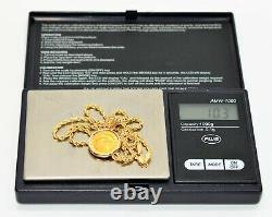 Solid Gold. 10oz Prospector Gold Round 2021 Coin Necklace 14K Gold Pendant Fine