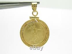 Standing Lady Liberty 5 Dollar 1/10 OZ. 999 Fine Gold Coin Bullion Charm Pendant
