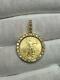 Standing Lady Liberty 5 Dollar 1/10 Oz. 999 Gold Diamond Coin Bullion Necklace