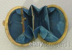 Superb 19c antique French Brevete PIQUE GOLD SILVER INLAY COIN CHANGE PURSE fine