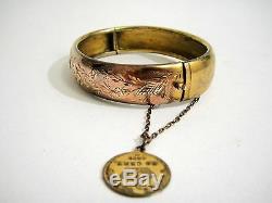 Superb Antique French Sterling Silver & Gold Vermeil Bracelet With Coin 1867