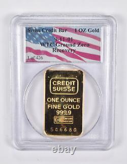 Swiss Credit 1 Oz. 999 Fine Gold Bar WTC Ground Zero Recovery PCGS 1750