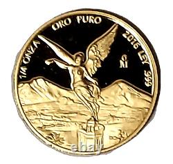 The 2016 Mexican 1/4 oz Gold Libertad Proof Gem Bu. 999 Fine