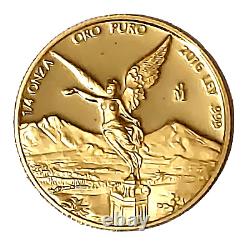 The 2016 Mexican 1/4 oz Gold Libertad Proof Gem Bu. 999 Fine