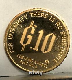 The absolutely best bullion value round. Content 1/10 oz pure. 999 fine gold