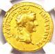 Tiberius Av Aureus Gold Ancient Roman Coin 14-37 Ad Certified Ngc Choice Fine