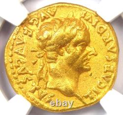 Tiberius Gold AV Aureus Roman Coin 14-37 AD Certified NGC VF (Very Fine)