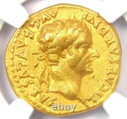 Tiberius Gold AV Aureus Roman Coin 14-37 AD Certified NGC VF (Very Fine)