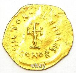 Tiberius II Constantine AV Tremissis Gold Coin 578-582 AD Good VF (Very Fine)