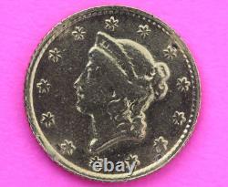 Toned 1852 O $1 Gold Coin Liberty Head Polished Bent. 900 Fine Early Type 38