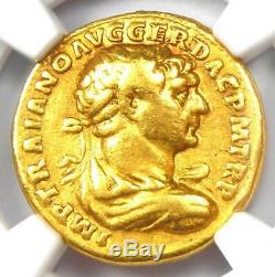 Trajan Gold AV Aureus Coin 98-117 AD NGC Choice Fine 5 Strike and Surface