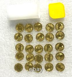 Tube of 25 Gold King Charles British 2023 Britannia 1/10 oz. 9999 fine £10 Coins