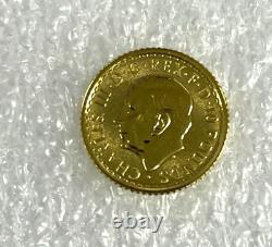 Tube of 25 Gold King Charles British 2023 Britannia 1/10 oz. 9999 fine £10 Coins