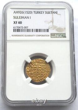 Turkey Ottoman 1520 Suleiman Sultani NGC Gold Coin