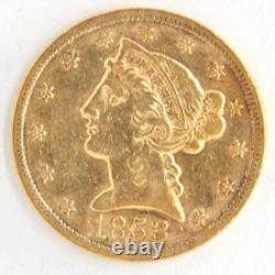 US 1853 $5 Half Eagle Piece Liberty Head. 900 Fine Gold Coin Philadelphia Mint US 1853 $5 Half Eagle Piece Liberty Head. 900 Fine Gold Coin Philadelphia Mint