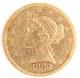 Us 1869-s Liberty Head $5 Half Eagle. 900 Fine Gold Coin San Francisco Mint