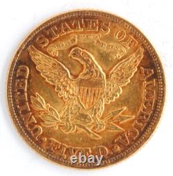 US 1880 Liberty Head $5 Half Eagle. 900 Fine Gold Philadelphia Mint Coin US 1880 Liberty Head $5 Half Eagle. 900 Fine Gold Philadelphia Mint Coin