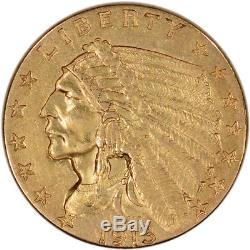 US Gold $2.50 Indian Head Quarter Eagle Extra Fine Random Date