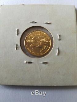 US Mint 1993 1/10 Ounce Fine Gold Eagle 5 Dollar Coin clean