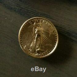 US Mint 1999 1/10 Ounce Fine Gold Eagle 5 Dollar Coin clean