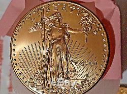 USA GOLD EAGLE $50 1-OUNCE GOLD. 999 FINE GOLD COIN! 2014 BU Free Shipping! GOLD