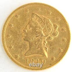 United States 1849 $10 Dollar Liberty Head. 900 Fine Gold Coin Round Piece