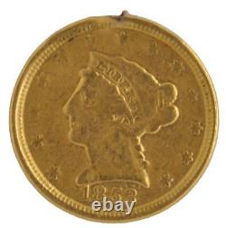 United States 1853 Liberty Head $2.50.900 Fine Gold Love Token Reverse Coin