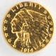 United States 1914-d Indian $2.50 Quarter Eagle. 900 Fine Gold Denver Mint Coin