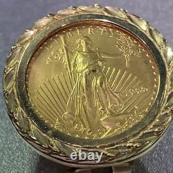 United States 1999 1/10-oz Fine Gold American Eagle 5-Dollar Coin / Ear Ring United States 1999 1/10-oz Fine Gold American Eagle 5-Dollar Coin / Ear Ring
