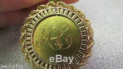 Unusual $5 Gold Coin Pendant with Initials AC on Back 21k & 14k Make Offer