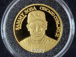 VINTAGE 1998 Sammy Sosa 1 troy oz. 9999 Fine Gold Coin Round Enviromint RARE