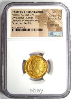 Valens AV Solidus Gold Roman Coin 364-378 AD Certified NGC VF (Very Fine)