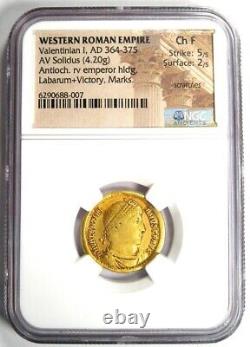 Valentinian I Gold AV Solidus Gold Roman Coin 364-375 AD NGC Choice Fine