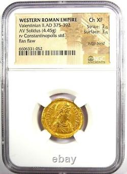 Valentinian II Gold AV Solidus Gold Roman Coin 375 AD, Certified NGC Choice XF