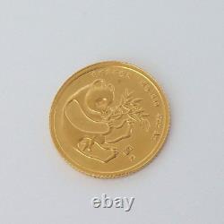 Very Nice 1984 China PANDA. 999% Fine GOLD 1/20th OZ 5 YUAN Coin ungraded