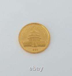 Very Nice 1984 China PANDA. 999% Fine GOLD 1/20th OZ 5 YUAN Coin ungraded