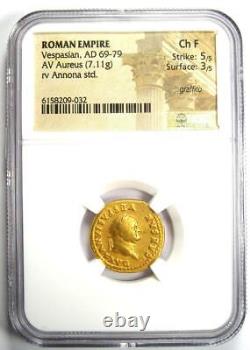 Vespasian AV Aureus Gold Roman Coin 69-79 AD. Certified NGC Choice Fine
