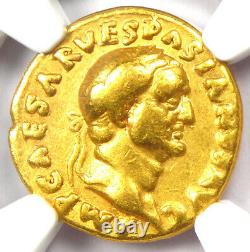 Vespasian AV Aureus Gold Roman Coin 69-79 AD NGC Choice Fine 5/5 Strike