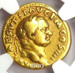 Vespasian Jewish Gold AV Aureus Coin 69-79 AD NGC Choice Fine Rare Jewess