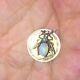 Victorian Love Token Silver Gilded Set With A Love Bug Jewel Set Coin Charm