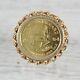 Vintage 1/10 Ozt Krugerrand Gold Coin 14k Yellow Gold Ring 7.5 Luxury Design