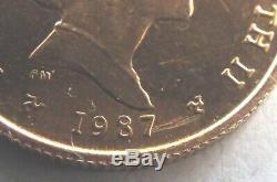 Vintage 16mm Fine GOLD 1/10 Ounce Angel Design ISLE OF MAN Coin Dated 1987 L18