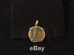 Vintage 18k Yellow Gold Ancient Coin Pendent