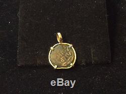 Vintage 18k Yellow Gold Ancient Coin Pendent