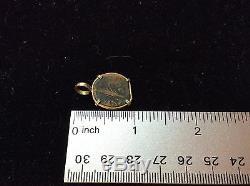 Vintage 18k Yellow Gold Ancient Coin Pendent