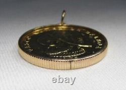 Vintage 1975 Panama $100 Balboa. 900 Fine Gold Coin Bezel Pendant C3229